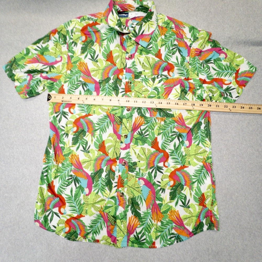 Old Navy Mens Medium Hawaiian 100% Cotton Shirt Resort Beach Cruise Vacation - Picture 5 of 8